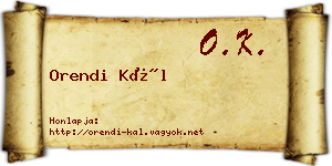Orendi Kál névjegykártya
